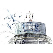 Blue Chicago Cubs Sign