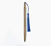 24k Gold Plated Ballpoint Pen - Blue Tassel