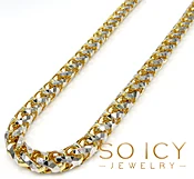 10k Two Gold Prism Cut Franco Chain 18-26 Inch 6.50mm