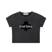 Club Logo Snow Washed Crop Top