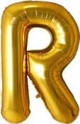 34" Foil Mylar Gold Letter 'R' Balloon