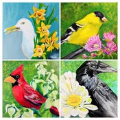 Bird + Flower gift wrap