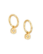 Adanna 18k Yellow Gold Vermeil Huggie Earrings in White Topaz