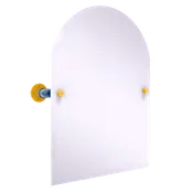 Collegiate Collection Frameless Arched Top Wall Mounted Tilt Mirror Bay Area Blue and Gold Edition