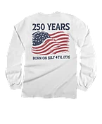 250 Years America - White Long Sleeve Crewneck T-Shirt