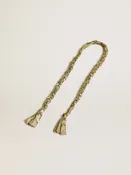 Charm aus geflochtenem taubengrauem Gewebe mit Messingkette