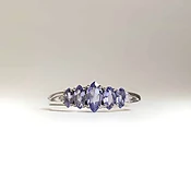 10K White Gold Marquise Cut Tanzanite Ring