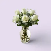 6 Mondial White Rose Arrangement