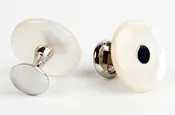 Luxury Front and Back Silver Collar Studs 4505