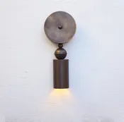 Aged Brass Cylinder Wall Sconce - Josenart