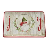 Farmhouse Snowman Platter