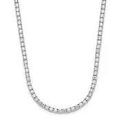 10 Carat Lab Grown Diamond Tennis Necklace in 14K White Gold | Complete and Ready to Wear