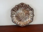 Antique 19th C North Wind Dish Platter 14" Highly Ornate Continental Silverplate