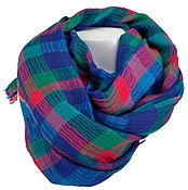 19Andrea's47 Plaid Scarf in Blue/Purple Multi