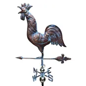 2D Crowing Rooster, Copper Patina Finish