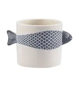 3 D Blue/White Fish Planter Item #17796