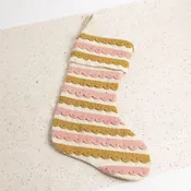 Appliqued Scallops and Beads Stocking