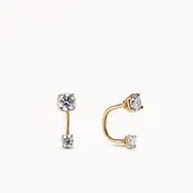 14k CZ C Hoops