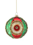 4" Glass Reflector Ball Ornament