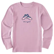 Kids Ballet Slippers Long Sleeve Crusher Tee