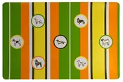 awning stripe dog feeding mat