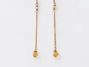 Delicate Drop Earrings w/ Citrine & Seed Pearl — Lexaco