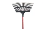 18'' PRO PLASTIC LEAF RAKE WITH 54'' HD RED METAL HANDLE