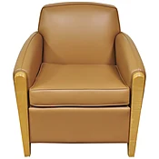 Beige Leather Lounge Chair by Haworth