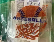 Baseball Orange Glitter Rhinestone Transfer