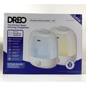 Dreo Ultrasonic Mist Humidifier 2Pk 409 3 Mist Settings Aromatherapy Compatible