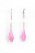 Coral Pink Zinnia Petal Drop Earrings