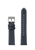 20mm Stitched Leather Band - Navy
