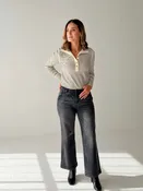1822 Denim Slim Wide Leg Jeans w/Double Stacked Waistband in Billie