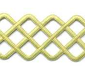 3.75" Wide Geometric Applique Drapery Tape Trim / Chartreuse