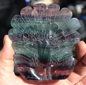 Fluorite Peacock Carved Stone