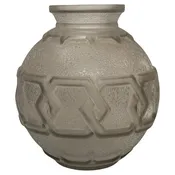 1920s Daum Smokey Grey Acid-Etched Molded Glass Vase