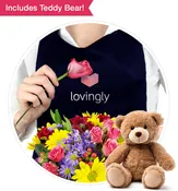 Custom Cuddles - Florist Choice with Teddy Bear