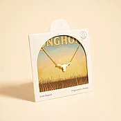 18K Gold-Dipped Longhorn Steer Head Necklace