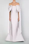 Catalina Silk and Wool Mermaid Gown with Detachable Sashes