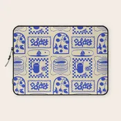 Blue summer vacation patchwork art pattern Laptop Sleeve