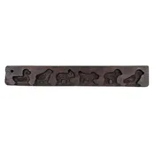 Antique 11.5" Carved Walnut Speculaas Cookie Mold, Animals, 19th c. Primitive