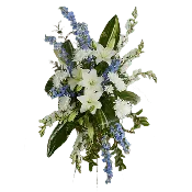 Blue Flower Standing Spray for Sympathetic Tributes