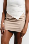 A-line mini skort dark taupe