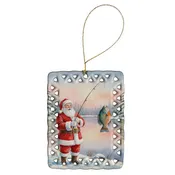Fishing Santa Claus with Bluegill Christmas Porcelain Ornament