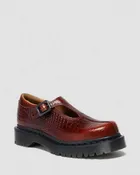 DR MARTENS Rejena Mary Jane Croc Emboss Leder Schuhe