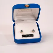 4 MM Montana Sapphire Rose Earrings by Mac's Gems