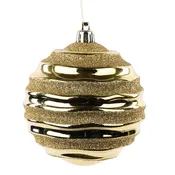 100MM GROOVE BALL ORNAMENT/ GOLD