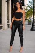 Black Faux Leather High Waist Skinny Leggings