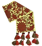 Embroidered Autumn Wool Table Runner Peru