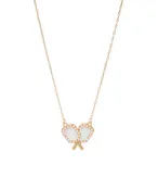 White Enamel Pickleball Necklace with Gold Outline – Elegant Pickleball Paddle Pendant Jewelry